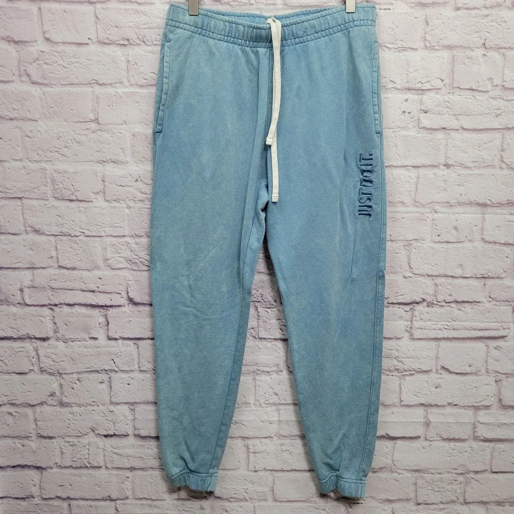 Nike Sportswear‎ JDI Washed French Terry Sweatpants Blue Mens Small CJ6361-424